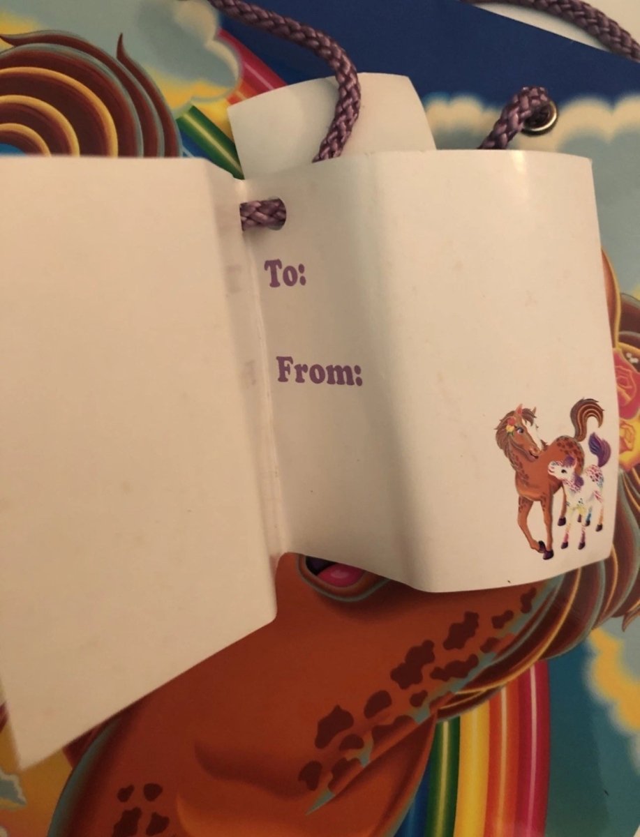 Lisa Frank Vintage Gift Bag Rainbow Chaser & Lolipop With Handle Card TAGS - Paper Goods - ThrowbackBuys - Abunnysvintageco