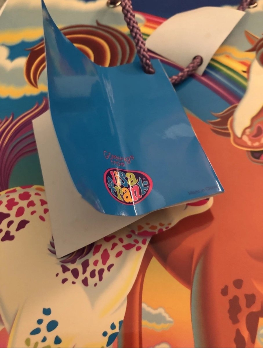 Lisa Frank Vintage Gift Bag Rainbow Chaser & Lolipop With Handle Card TAGS - Paper Goods - ThrowbackBuys - Abunnysvintageco