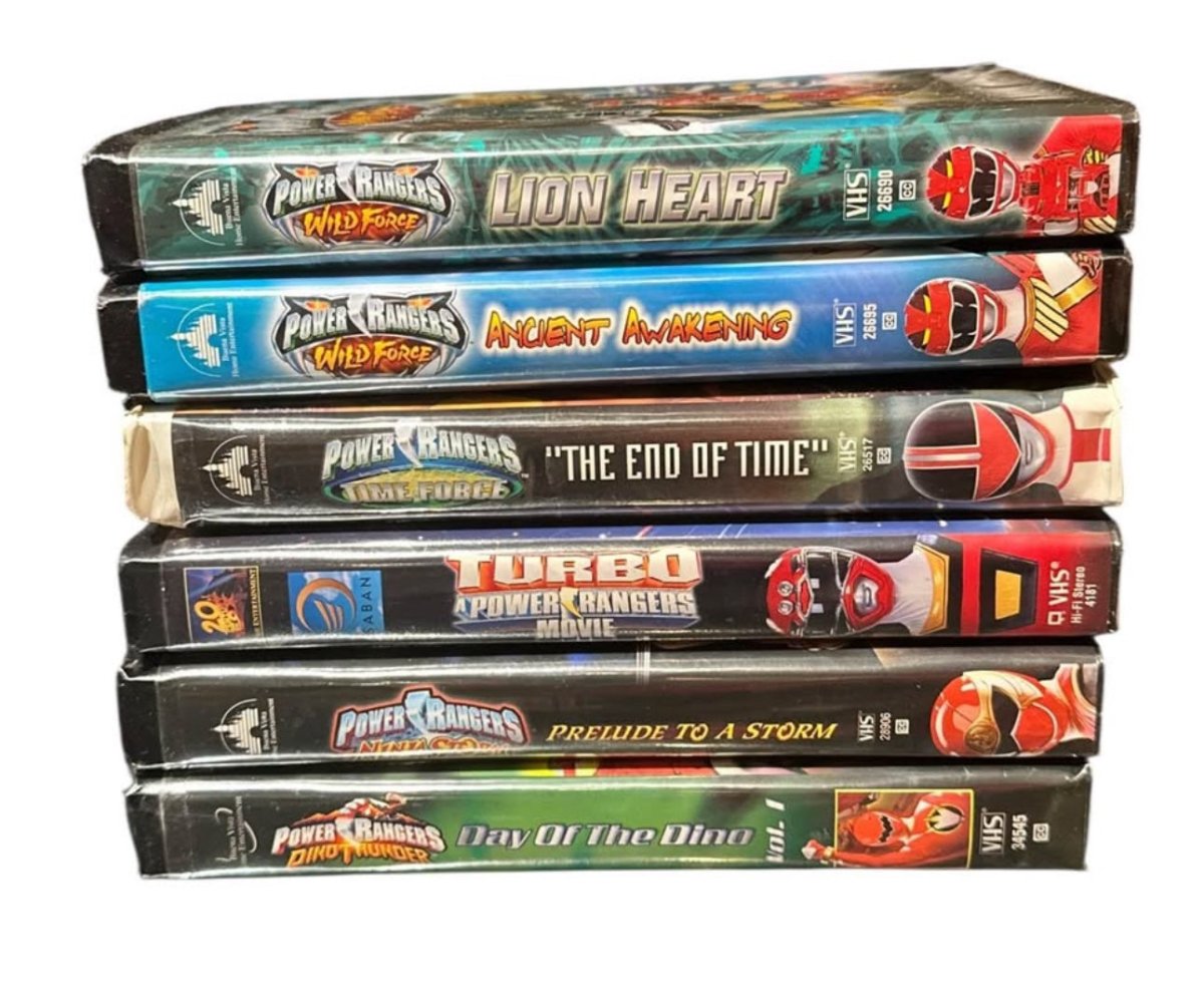 lot of 6 Power Rangers VHS - Lion Heart, Turbo , Day Of The Dino, End Of Time - VHS - ThrowbackBuys - Abunnysvintageco