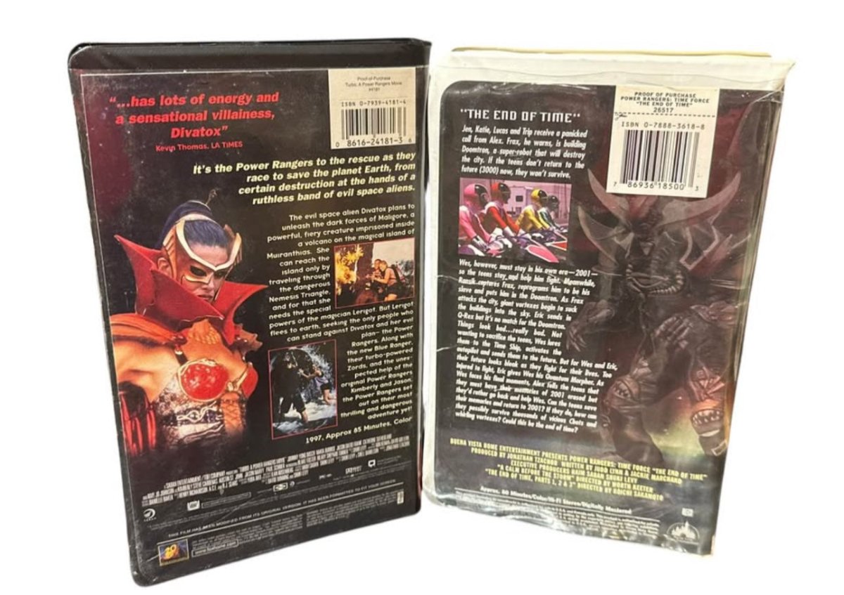 lot of 6 Power Rangers VHS - Lion Heart, Turbo , Day Of The Dino, End Of Time - VHS - ThrowbackBuys - Abunnysvintageco