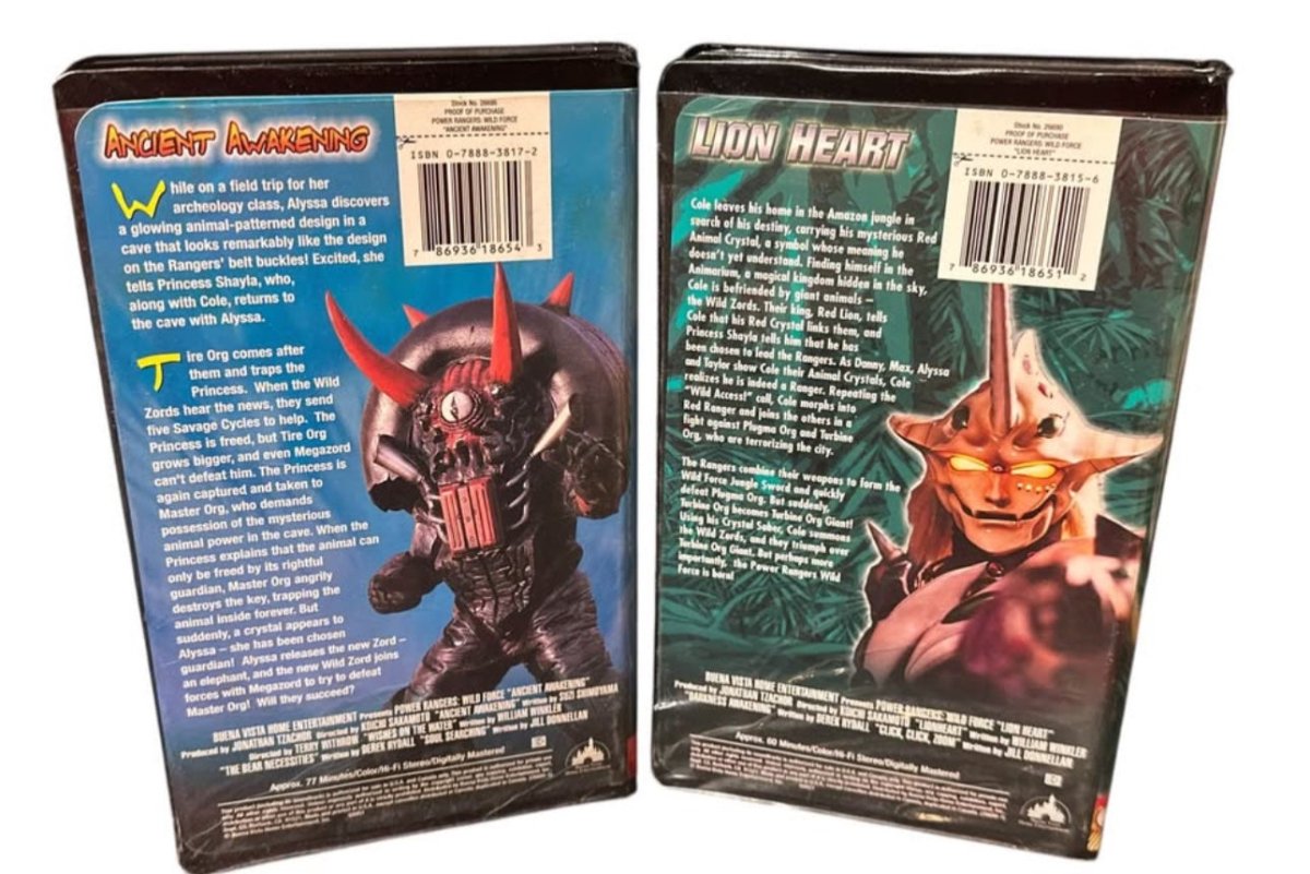 lot of 6 Power Rangers VHS - Lion Heart, Turbo , Day Of The Dino, End Of Time - VHS - ThrowbackBuys - Abunnysvintageco