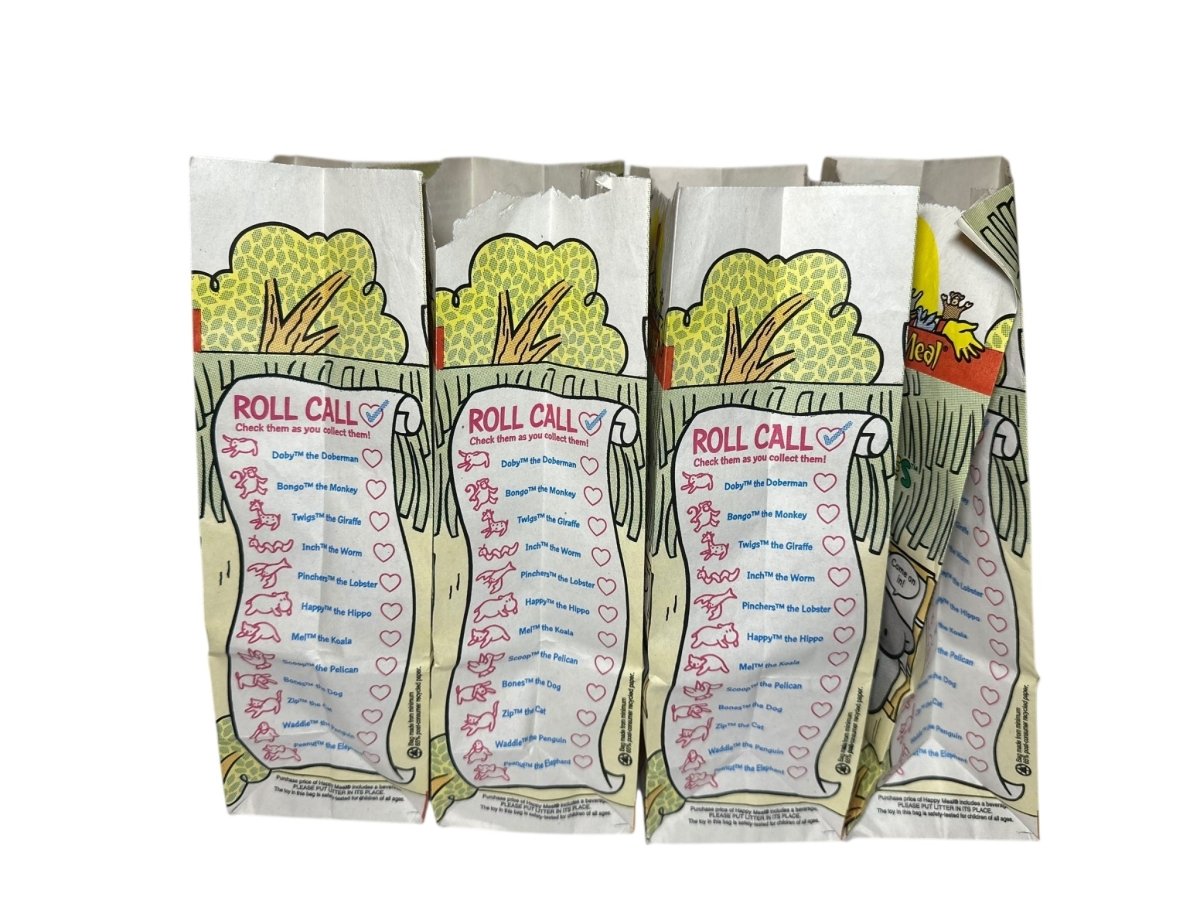 Lot of Vintage 1998 - 1999 McDonald's Happy Meal Bags TY Teenie Beanie Babies - ThrowbackBuys - Abunnysvintageco