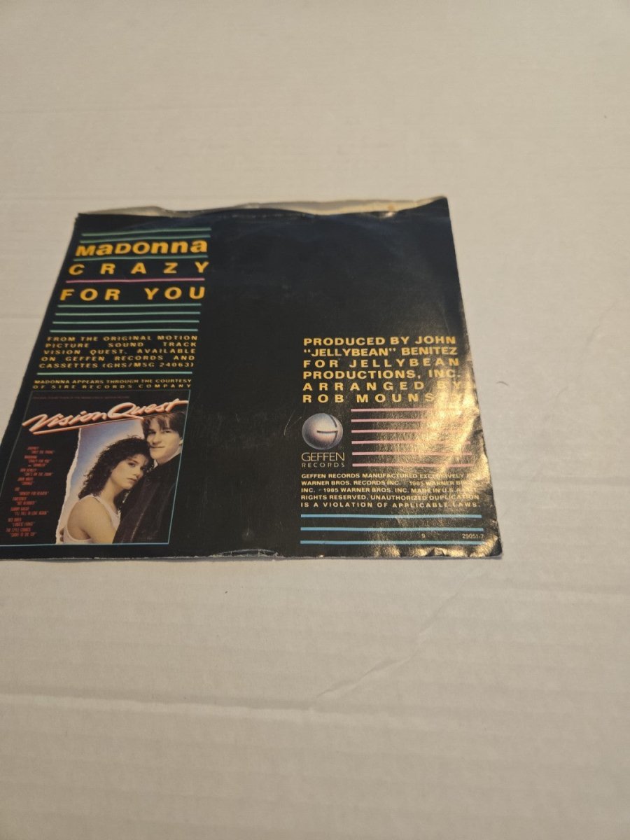 Madonna Crazy For You / Berlin No More Words 80s Dance Pop 45 Vinyl - Vinyl - ThrowbackBuys - Amanda's Awesome Finds