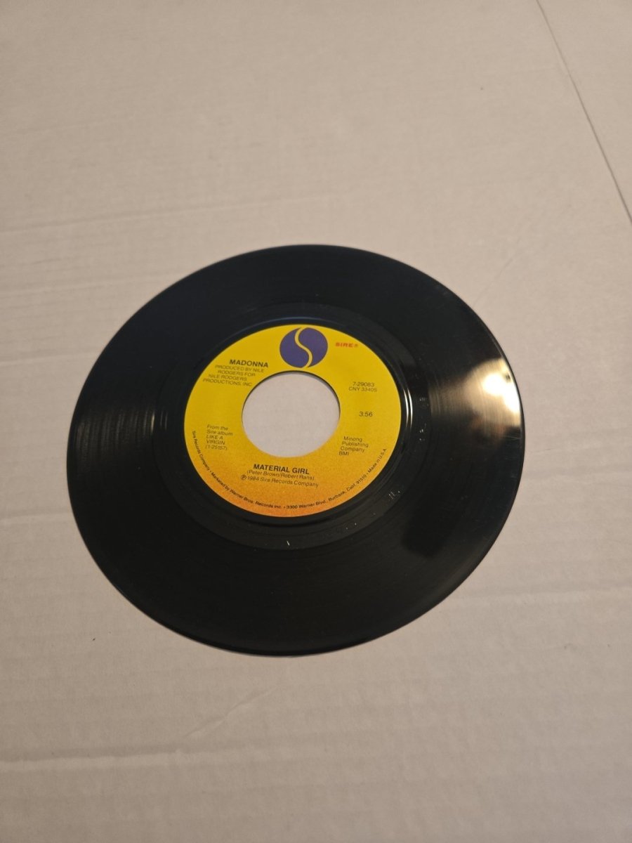 Madonna Material Girl 45RPM Vinyl Record - Vinyl - ThrowbackBuys - Amanda's Awesome Finds