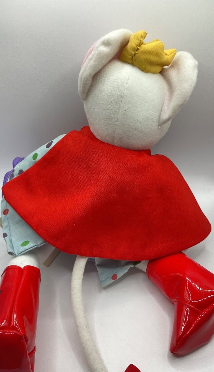 MerryMakers Lilly Mouse Plush Doll 1996 Red Cape Purple Purse With Tags - Plushies - ThrowbackBuys -Just_in_collections