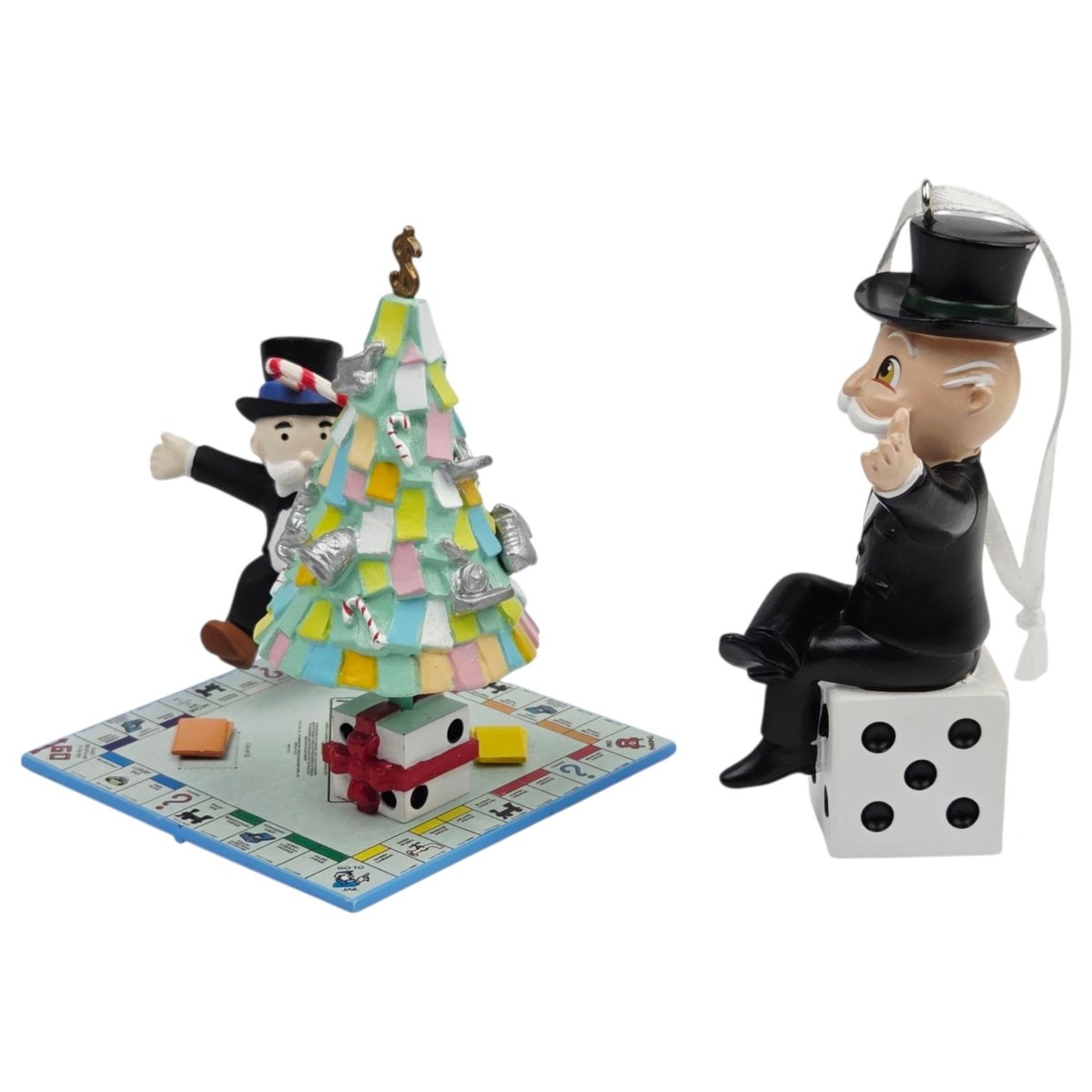 Monopoly Christmas Ornaments Set of 2 - Mr. Monopoly & Merry Monopoly - Ornaments - ThrowbackBuys - A N E 1 Stop Shop