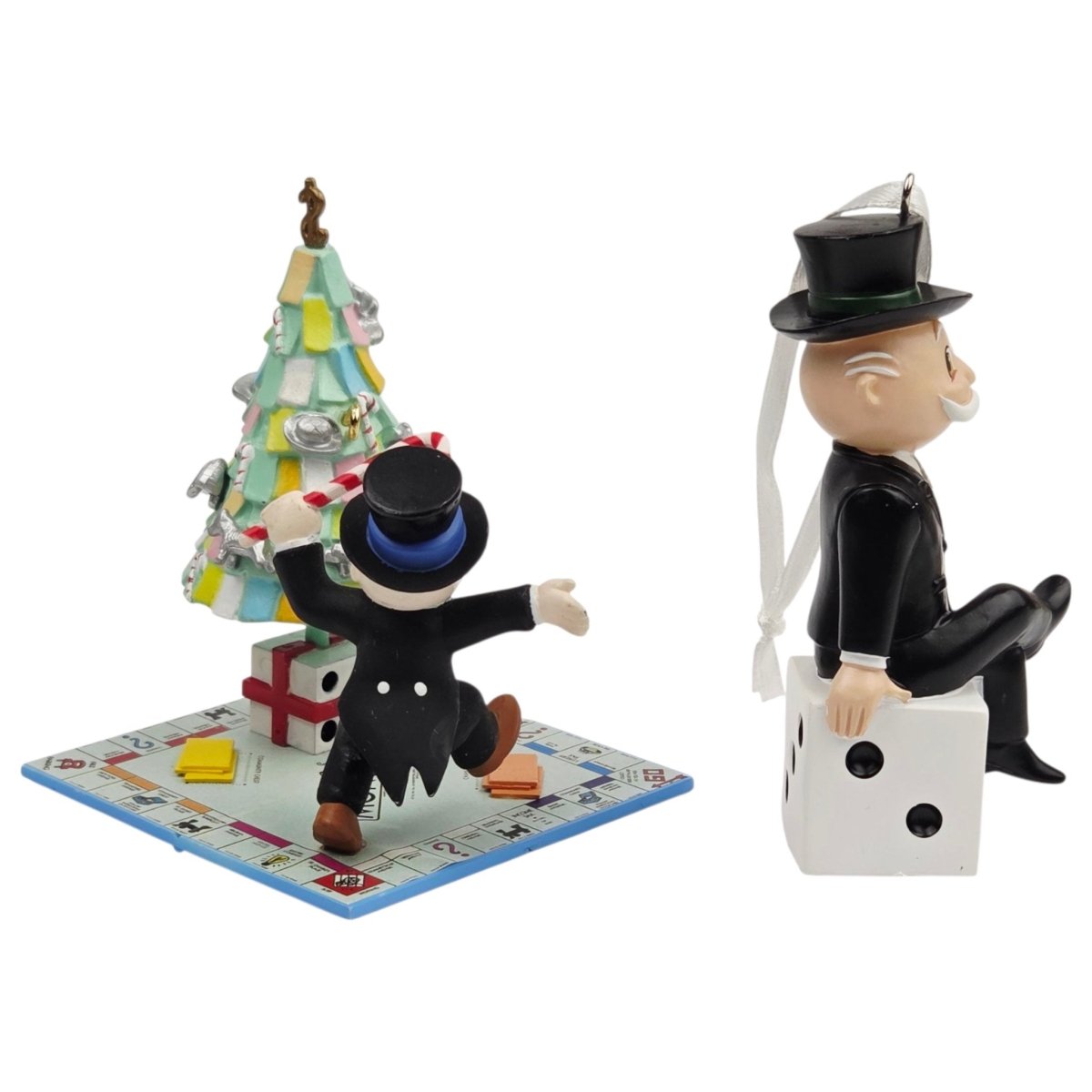 Monopoly Christmas Ornaments Set of 2 - Mr. Monopoly & Merry Monopoly - Ornaments - ThrowbackBuys - A N E 1 Stop Shop