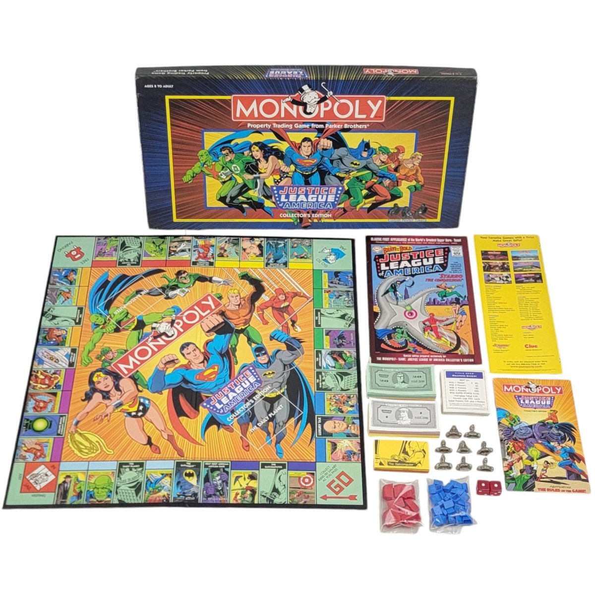 Monopoly Justice League of America Collector's Edition - Hasbro 1999 - Board Games - ThrowbackBuys - A N E 1 Stop Shop