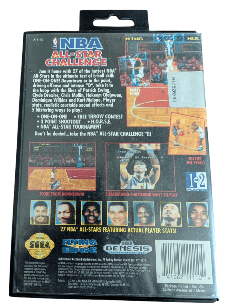 NBA All - Star Challenge - Game and Box (1992) - Sega Genesis - Tested/Works - Video Games - ThrowbackBuys - Slaqr Retro Gaming & Collectibles