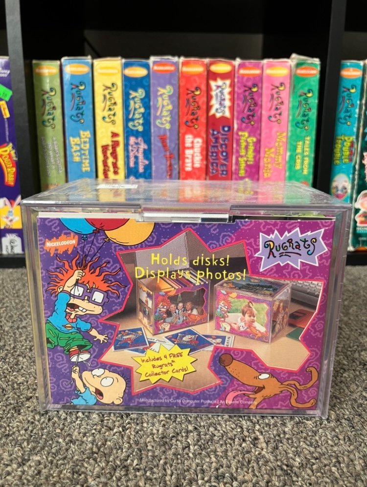 NEW 1997 Nickelodeon Rugrats Photo Cube Floppy Disc Holder with FREE trading cards - Storage - ThrowbackBuys - The Rickstalgia Shop