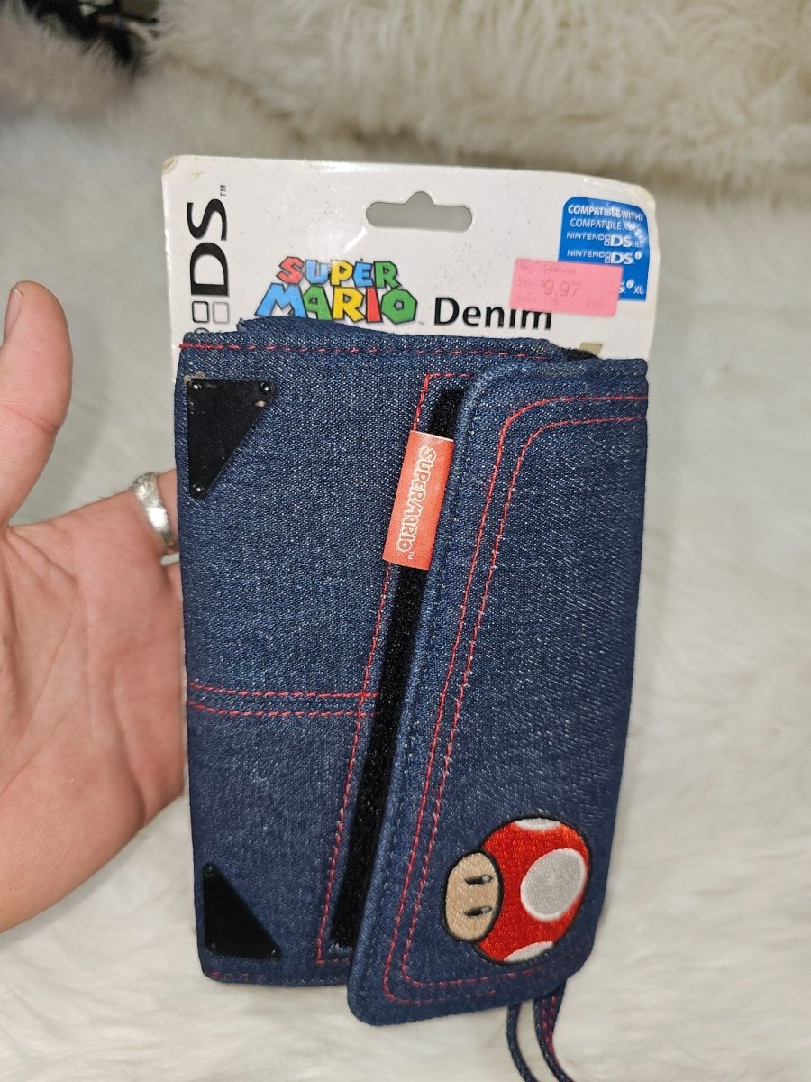New Rare Super Mario Denim Nintendo DS Carrying Case Mushroom 2011 - Video Games - ThrowbackBuys - The Thrifty Gypsyy Shop