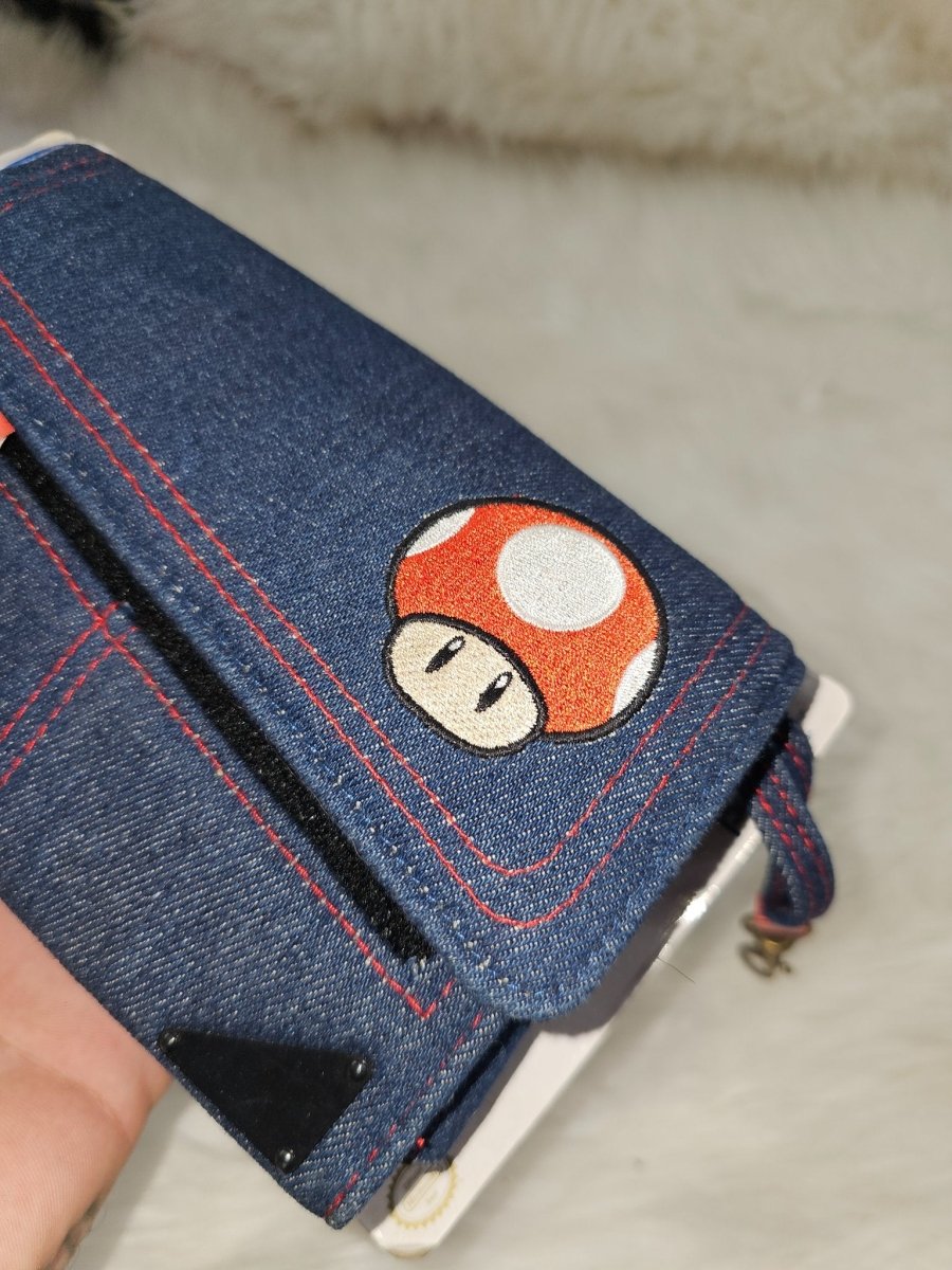New Rare Super Mario Denim Nintendo DS Carrying Case Mushroom 2011 - Video Games - ThrowbackBuys - The Thrifty Gypsyy Shop