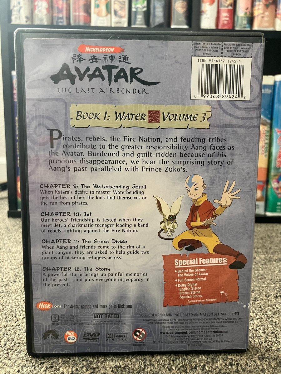 Nickelodeon Avatar the Last Airbender Book 1: Water Vol.3 DVD (2006) - DVD - ThrowbackBuys - The Rickstalgia Shop