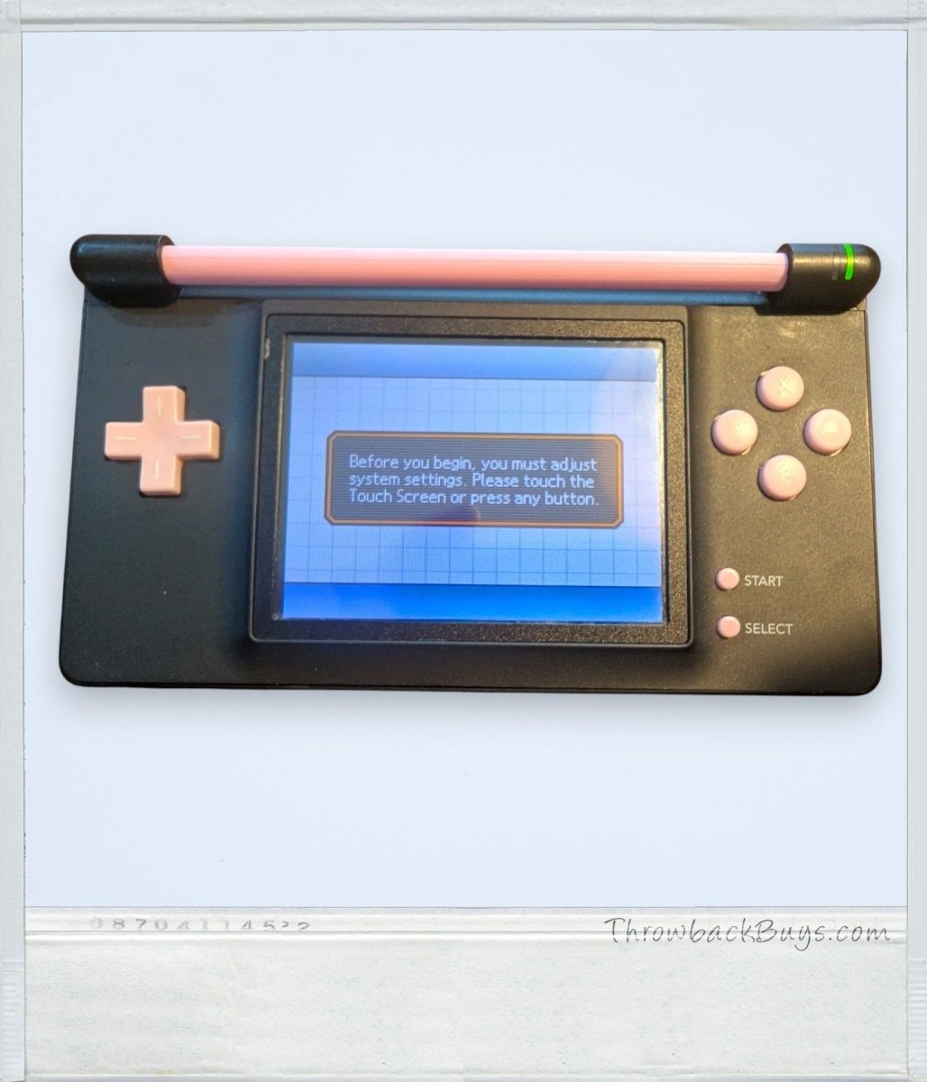Nintendo Gameboy Macro (modded Nintendo DS Lite) - Pink on Black - Handheld Consoles - ThrowbackBuys - Slaqr Retro Gaming & Collectibles