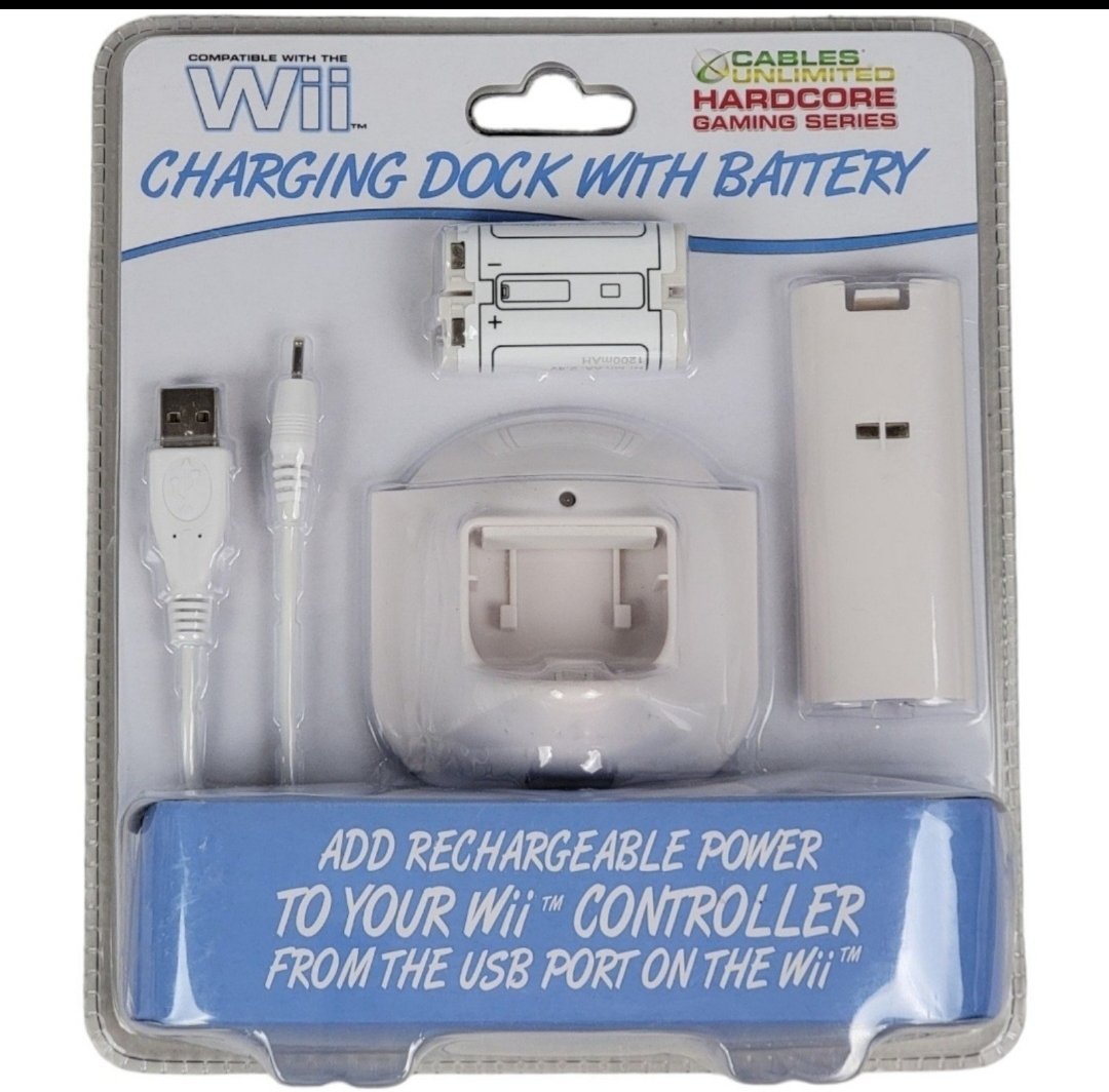 Nintendo Wii Charging Dock with Battery & Battery Cover - Cables Unlimited - Video Games - ThrowbackBuys - A N E 1 Stop Shop
