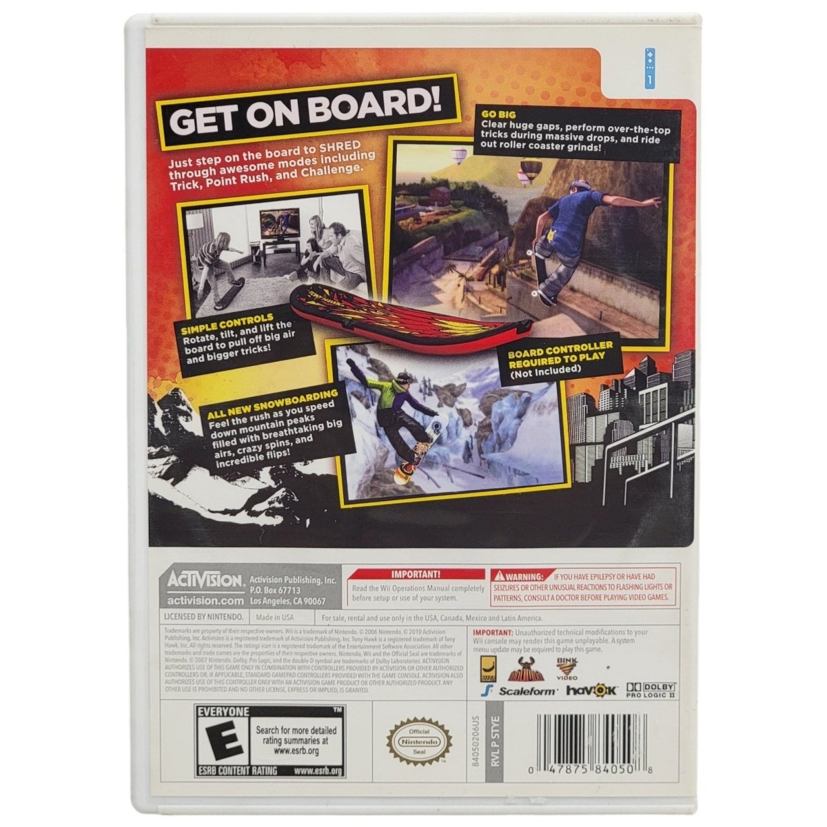 Nintendo Wii Tony Hawk Shred Big Air & Tony Hawk Ride - Video Games - ThrowbackBuys - A N E 1 Stop Shop