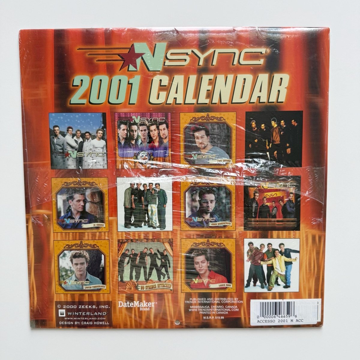 NSYNC 2001 Wall Calendar No Strings Attached Sealed Justin Timberlake - Wall Calendars - ThrowbackBuys - NostalgicEpisodes