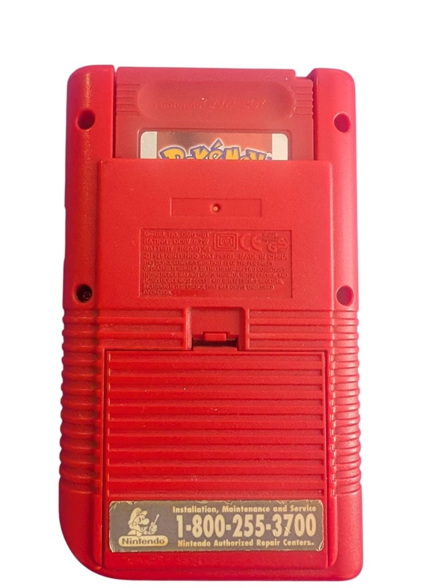 Original Gameboy DMG-01 in Red w/ Reproduction Pokemon Red - Video Games - ThrowbackBuys -Slaqr Retro Gaming & Collectibles