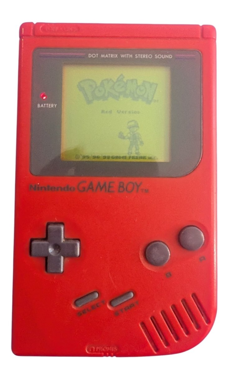 Original Gameboy DMG-01 in Red w/ Reproduction Pokemon Red - Video Games - ThrowbackBuys -Slaqr Retro Gaming & Collectibles
