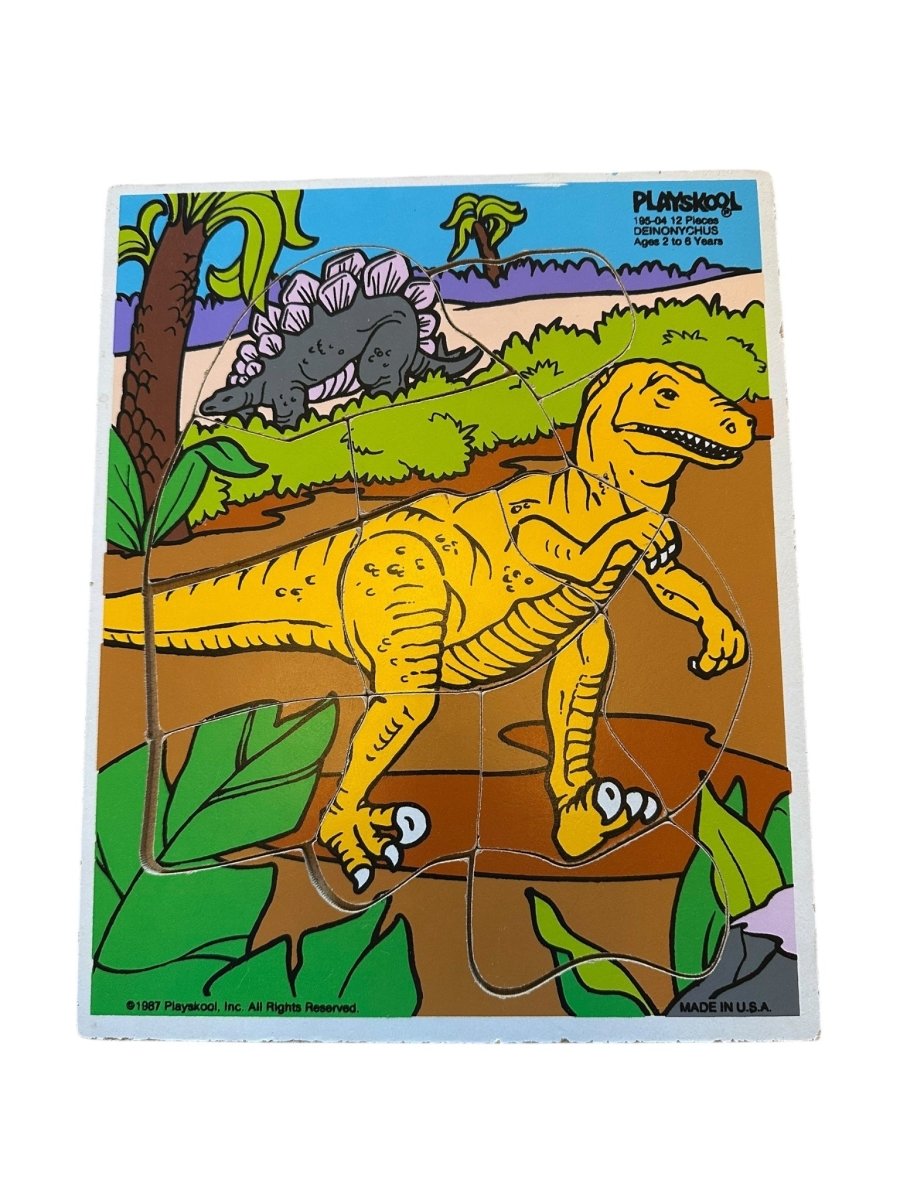 Playskool "Deinonychus" wooden puzzle 195 - 04 - 1987 - Puzzles - ThrowbackBuys - Abunnysvintageco