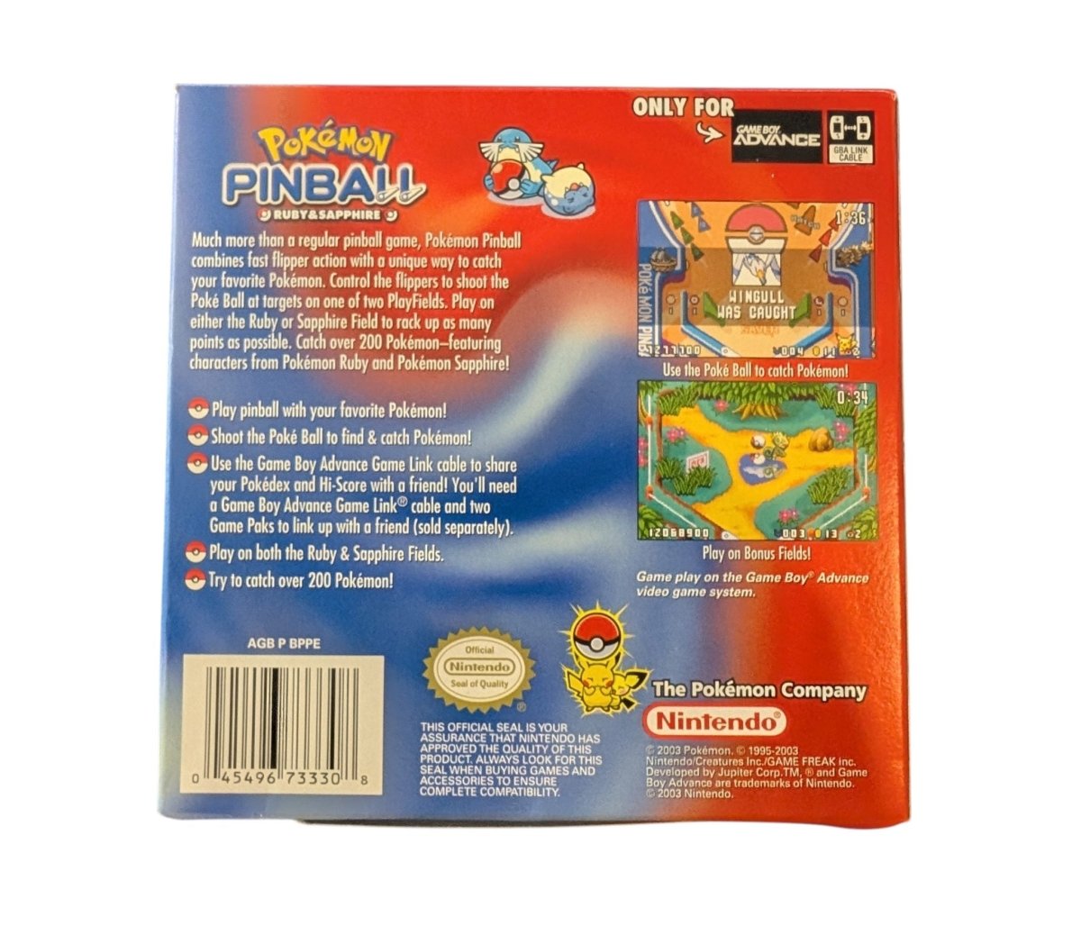 Pokemon Pinball: Ruby & Sapphire for Gameboy Advance - Complete in Box (CIB) - (2003) - Video Games - ThrowbackBuys -Slaqr Retro Gaming & Collectibles