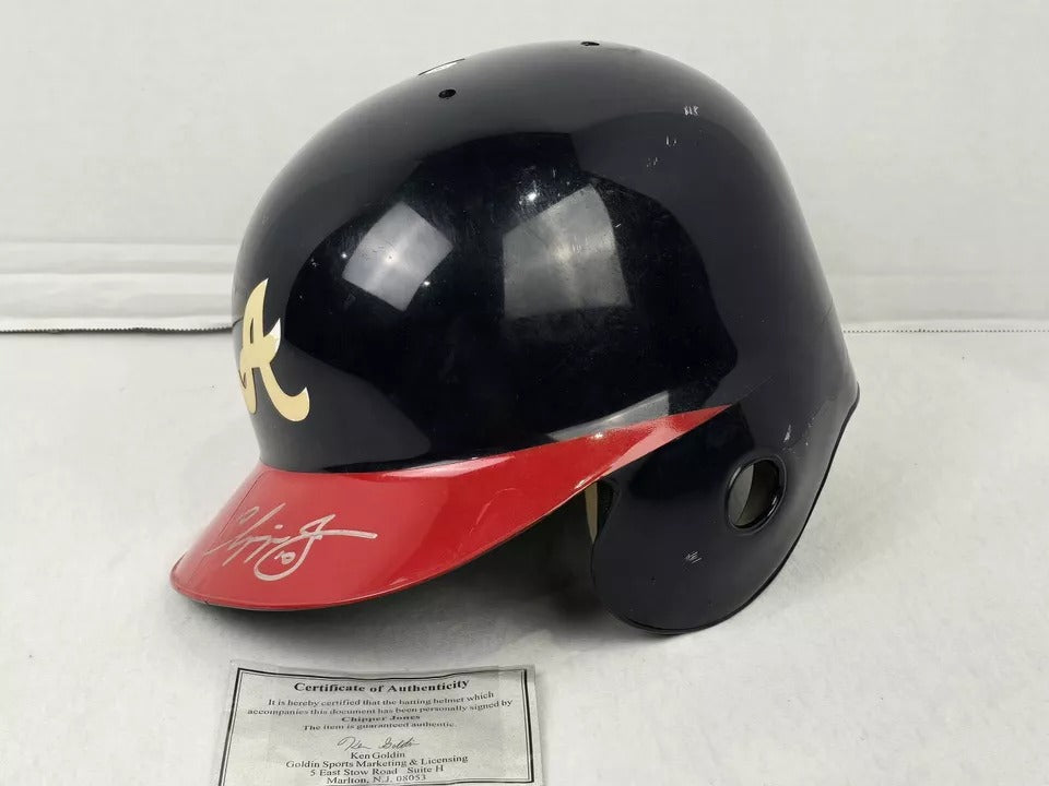 ABC MLB Batting Helmet Signed Atlanta Braves CHIPPER JONES, Authenticated, Rare