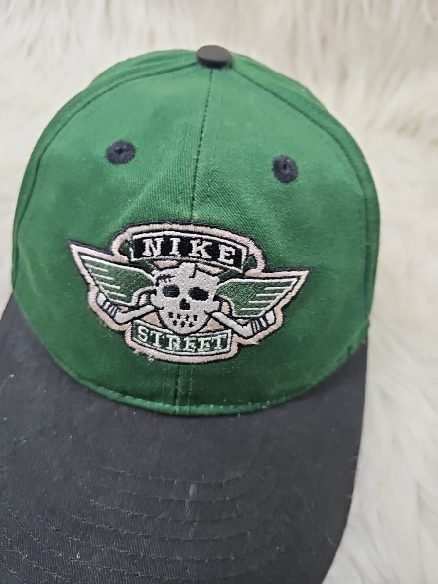 Rare Kids Vintage Nike YOUTH Snapback Hat Cap Street Ice Roller Hockey Skull - Hats - ThrowbackBuys - The Thrifty Gypsyy Shop