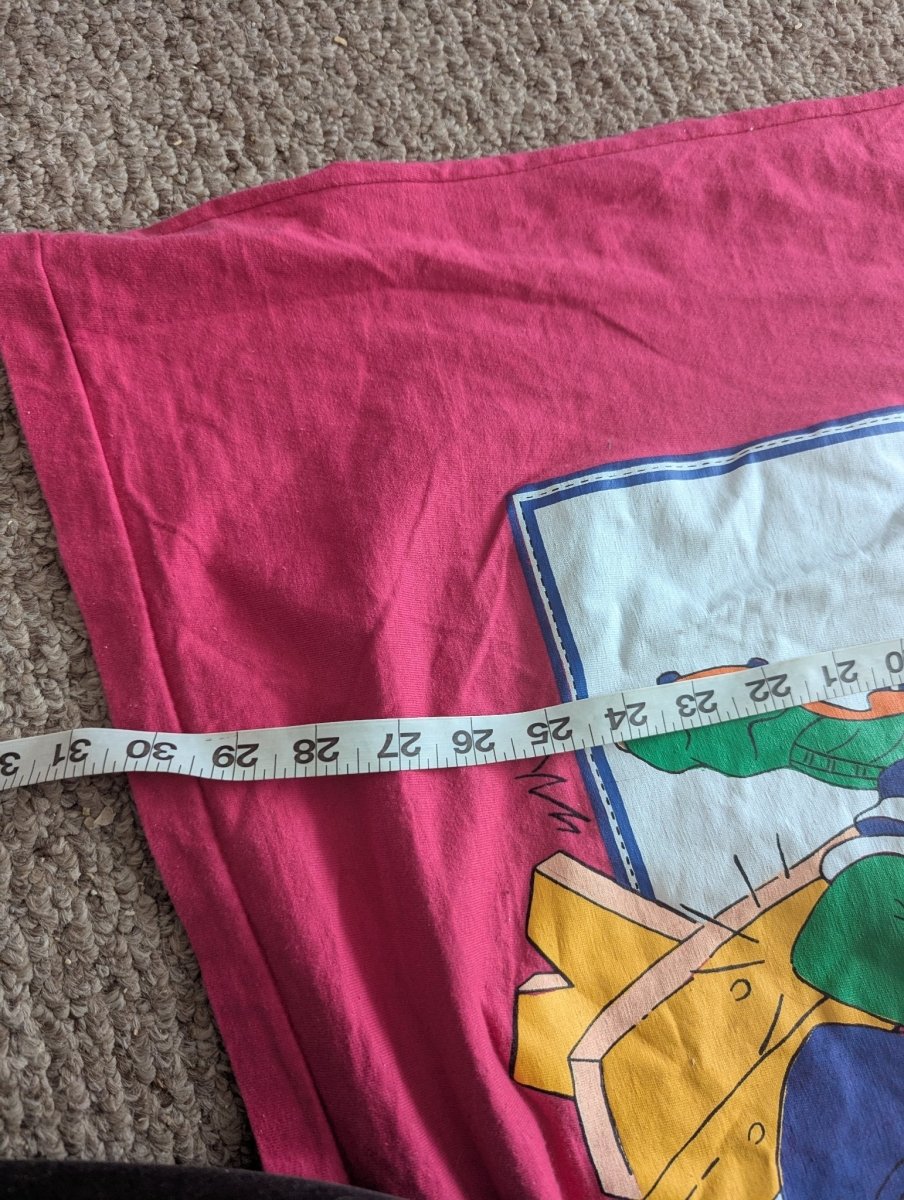 RARE Vintage 90s Disney Goofy "FRUTS" Misprint T-Shirt - Magenta Pink Graphic Tee XL - T-Shirts - ThrowbackBuys - Kaykaystoybin
