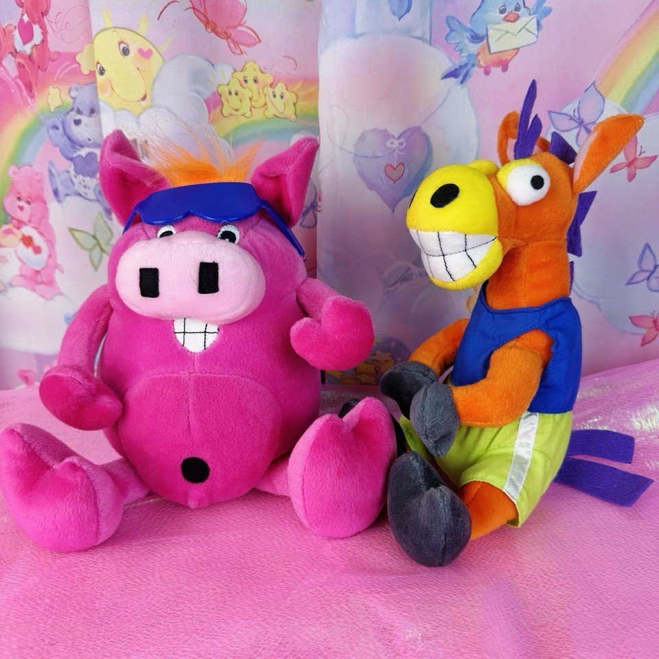Rare Vintage Kellogg’s Eet & Ern Plush Set – Early 2000s Promo Toys - Plushies - ThrowbackBuys - Starbunnyvintage