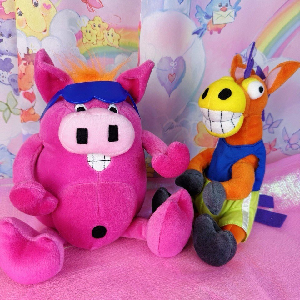 Rare Vintage Kellogg’s Eet & Ern Plush Set – Early 2000s Promo Toys - Plushies - ThrowbackBuys - Starbunnyvintage