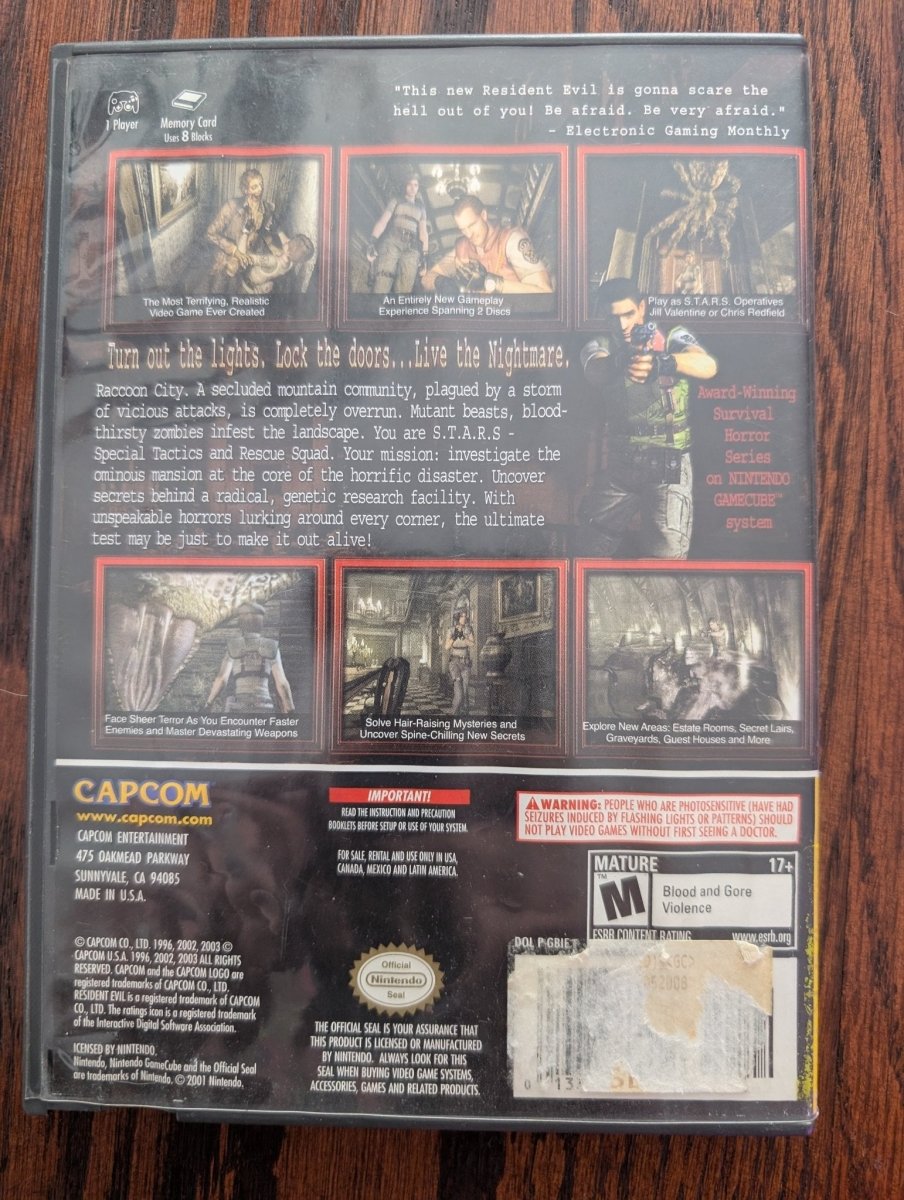 Resident Evil - COMPLETE IN BOX (2002) - Nintendo GameCube - Video Games - ThrowbackBuys - Slaqr Retro Gaming & Collectibles