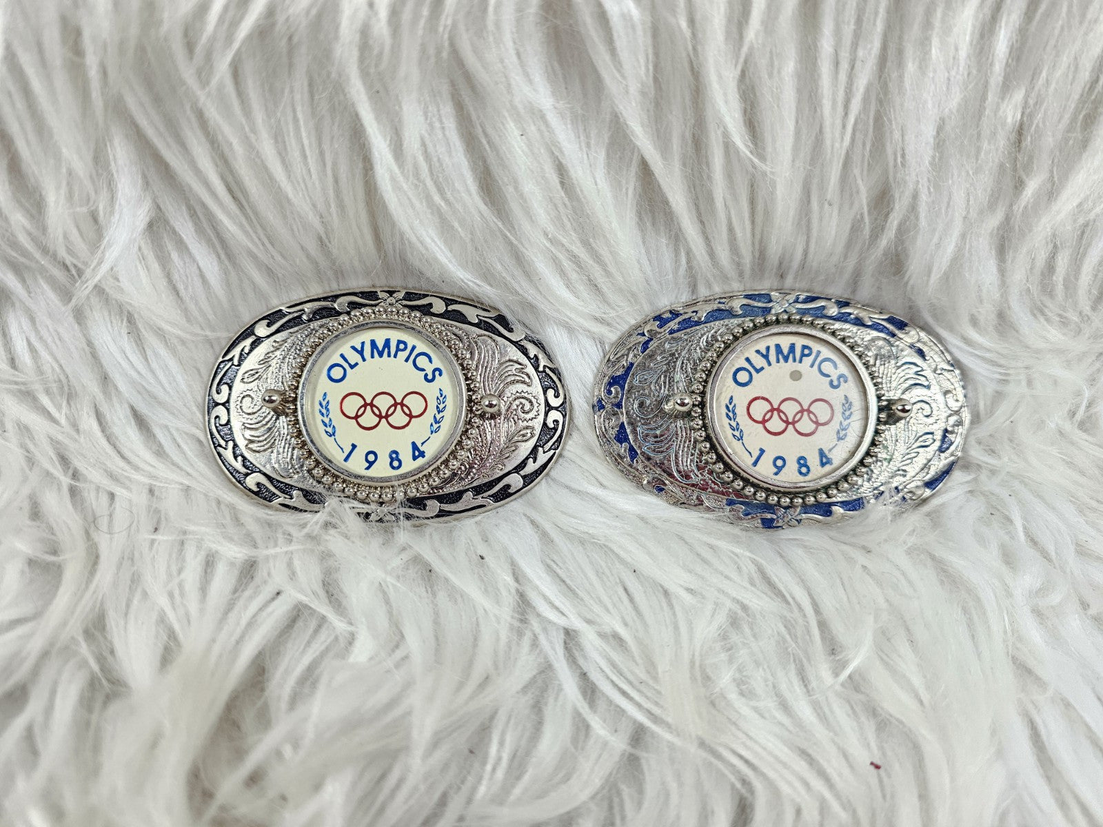 1984 - 2 Olympics Belt Buckles