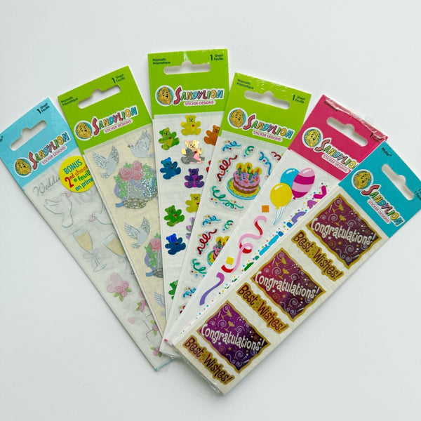 Sandylion Sticker Sheets Prismatic Bears Happy Birthday Wedding