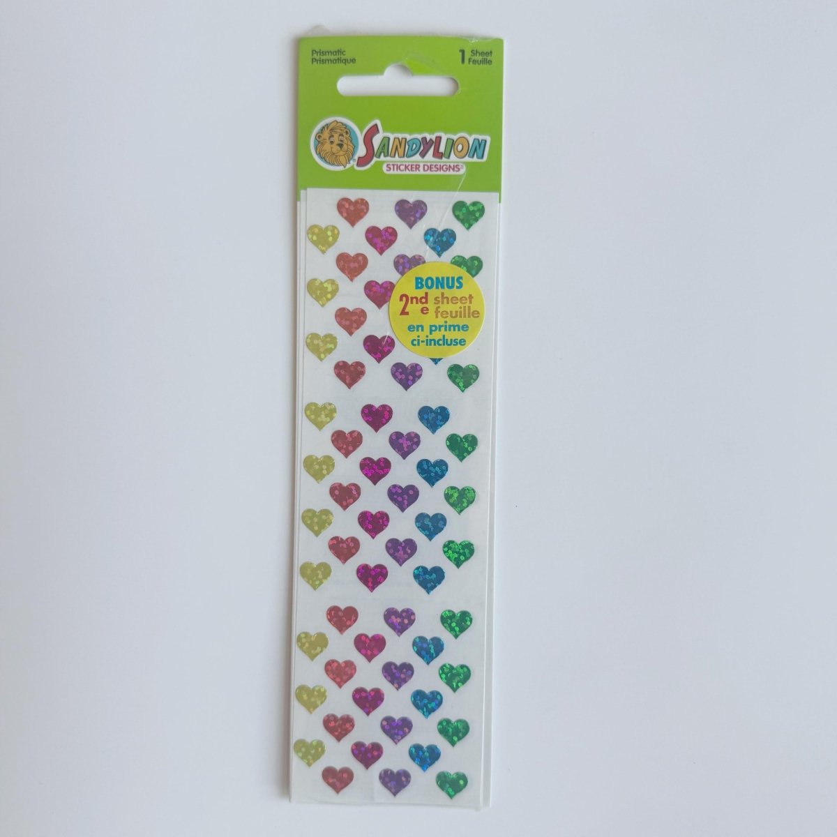 Sandylion Stickers Sheet Prismatic Hearts Bonus 2nd Sheet Sealed - Stickers - ThrowbackBuys - NostalgicEpisodes