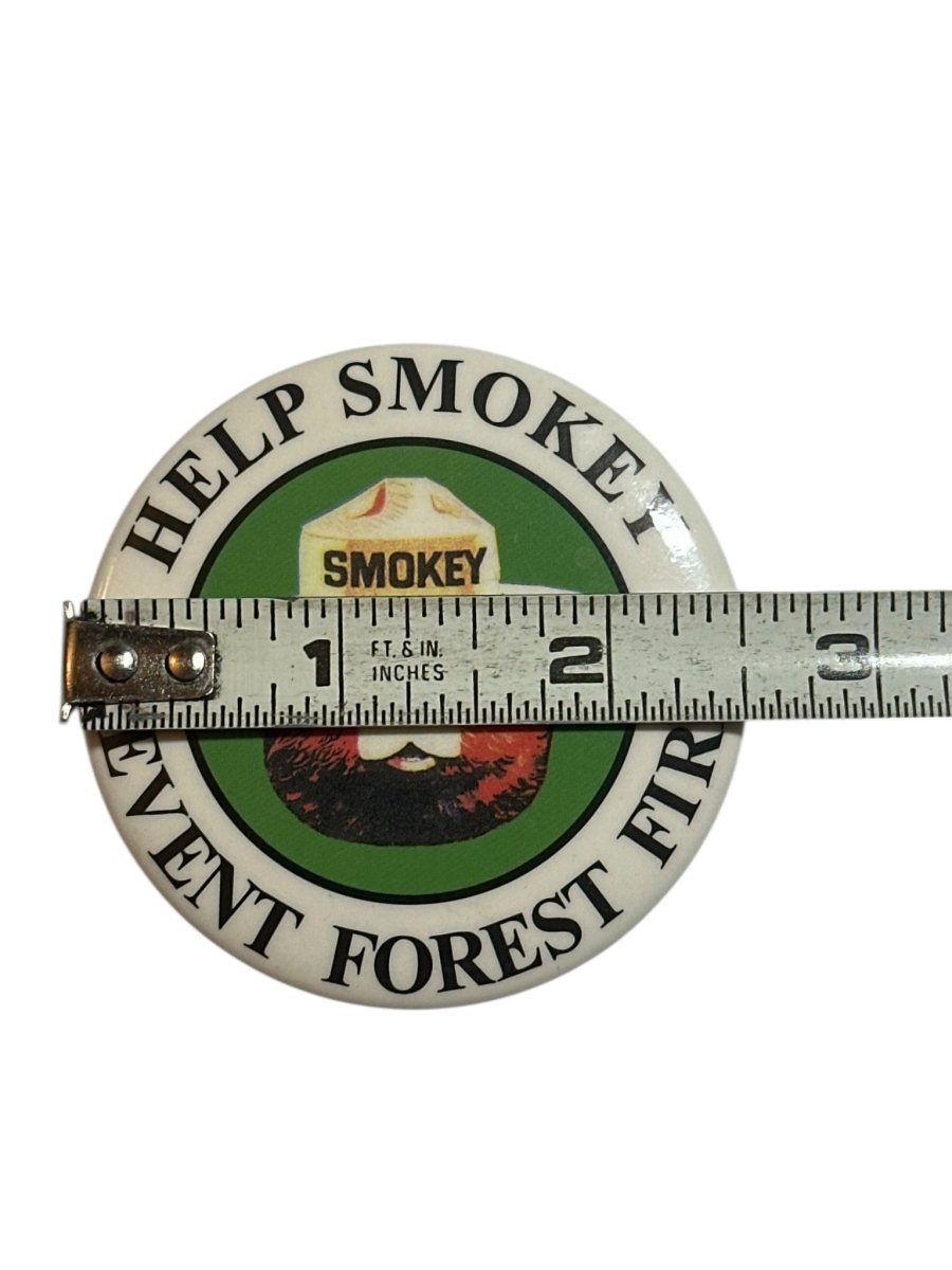 Smokey Bear Help Smokey Prevent Wildfires Button Pin - Action Figures & Collectibles - ThrowbackBuys - Abunnysvintageco