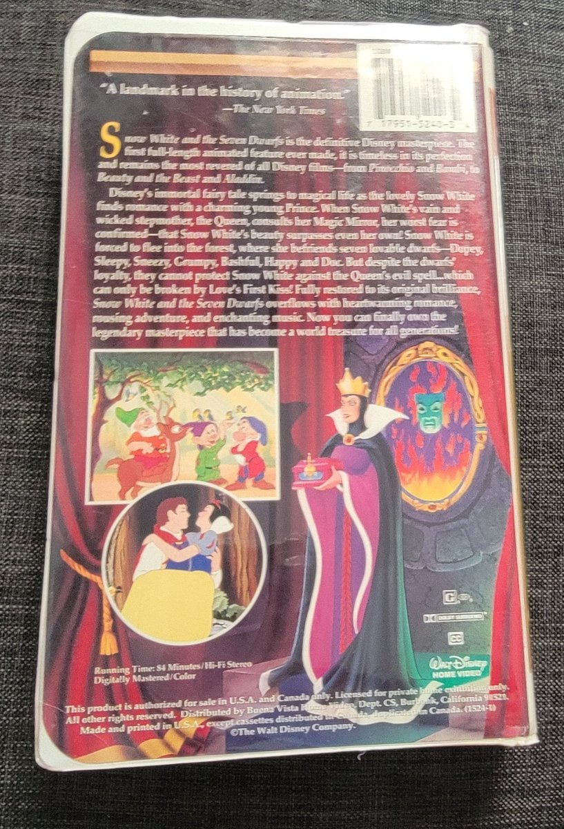 Snow White and the Seven Dwarfs VHS Tape Damaged Clamshell - VHS - ThrowbackBuys - Amanda's Awesome Finds
