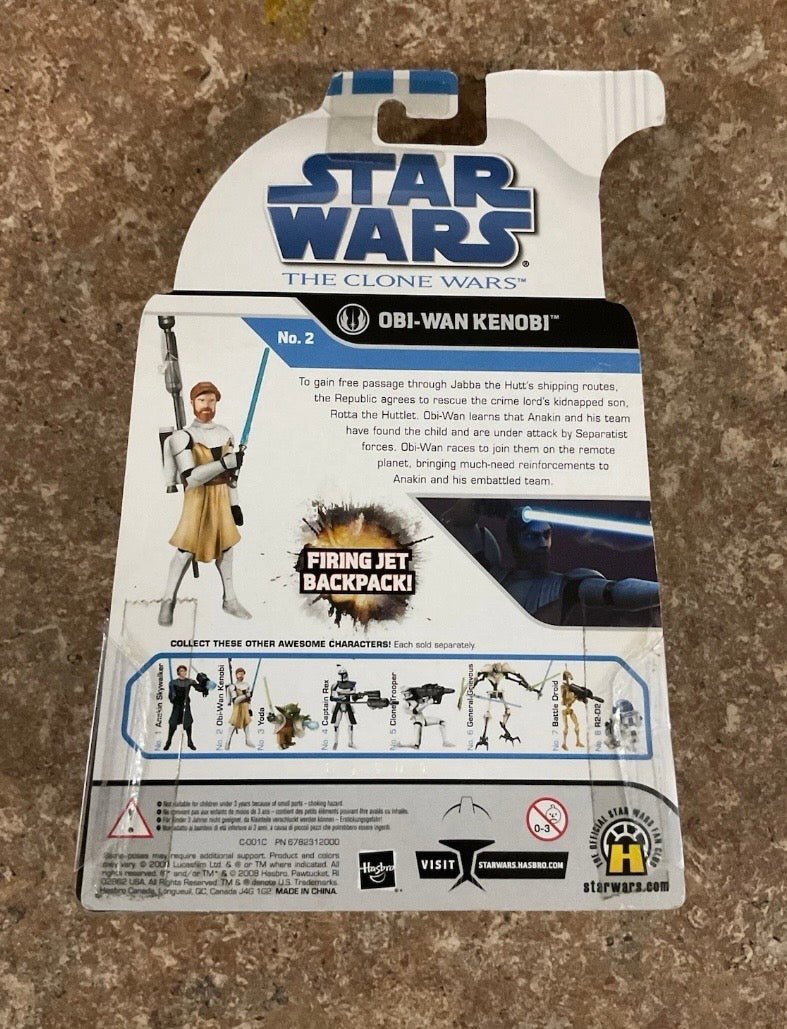 Star Wars Clone Wars Obi-Wan Kenobi 3.75" Figure Animated 2008 Hasbro Sealed - Action Figures - Carded - ThrowbackBuys -Just_in_collections