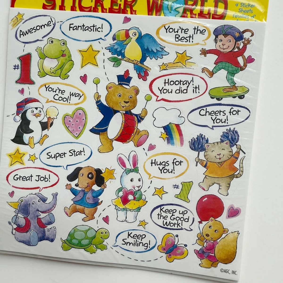 Sticker World Sticker Sheet Animals American Greetings - Stickers - ThrowbackBuys - NostalgicEpisodes
