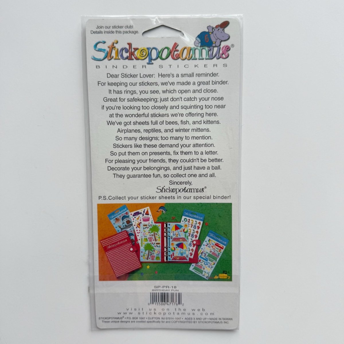Stickopotamus Sticker Sheet Happy Birthday Cake Binder Stickers - Stickers - ThrowbackBuys - NostalgicEpisodes