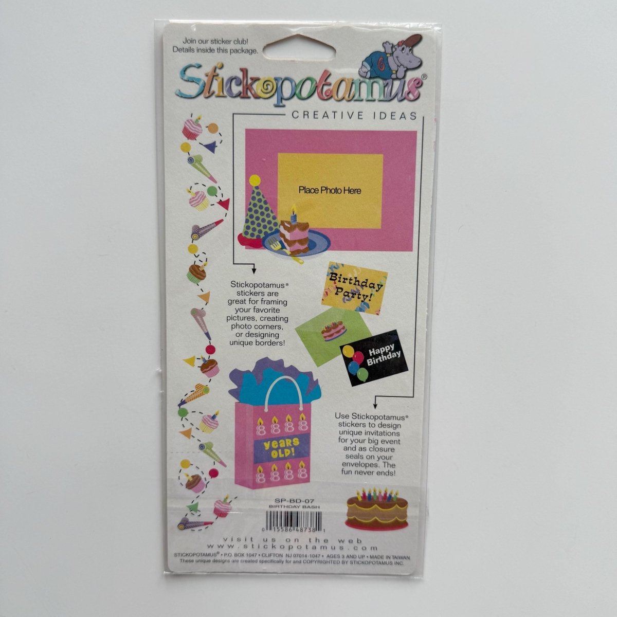 Stickopotamus Sticker Sheet Happy Birthday Cake Binder Stickers - Stickers - ThrowbackBuys - NostalgicEpisodes
