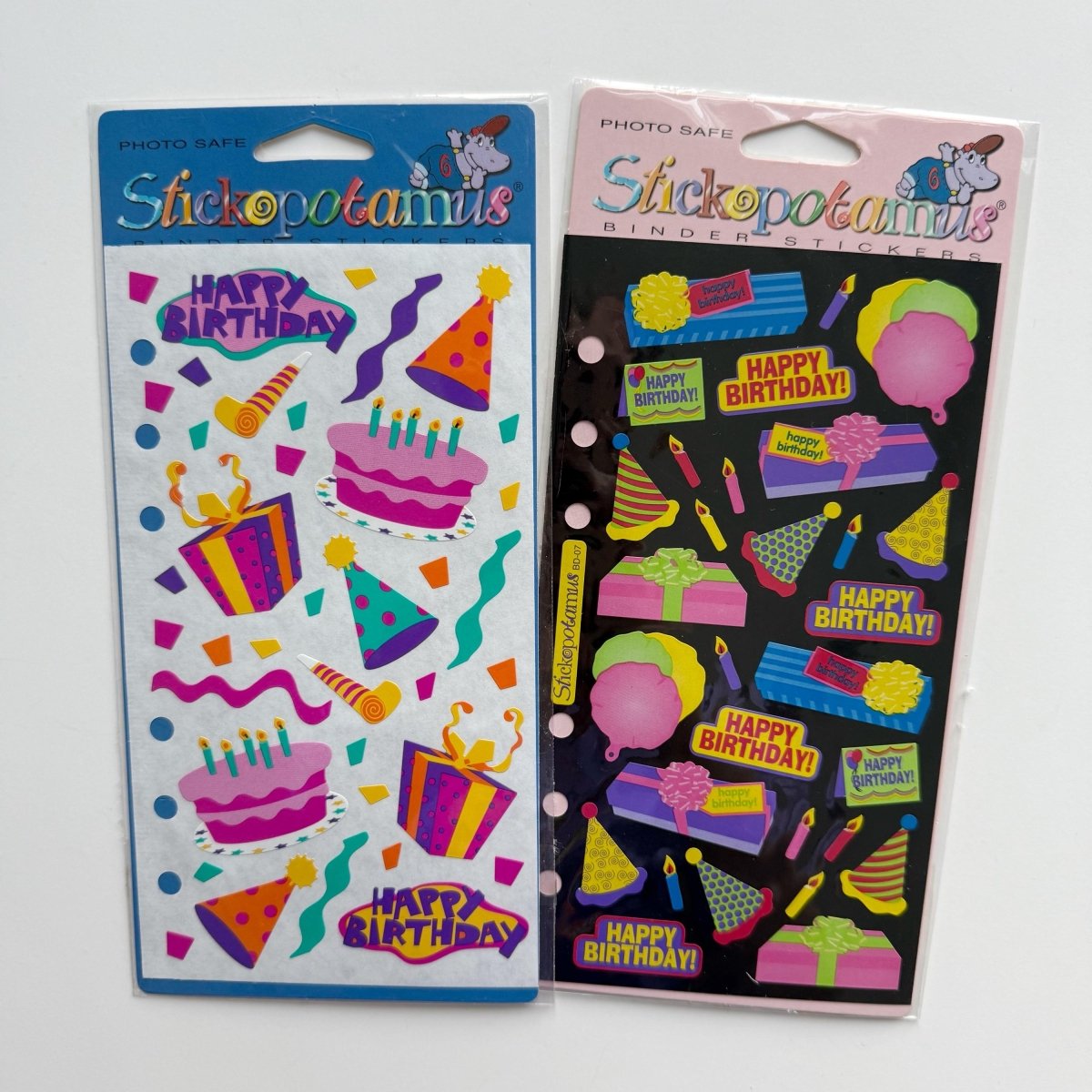Stickopotamus Sticker Sheet Happy Birthday Cake Binder Stickers - Stickers - ThrowbackBuys - NostalgicEpisodes