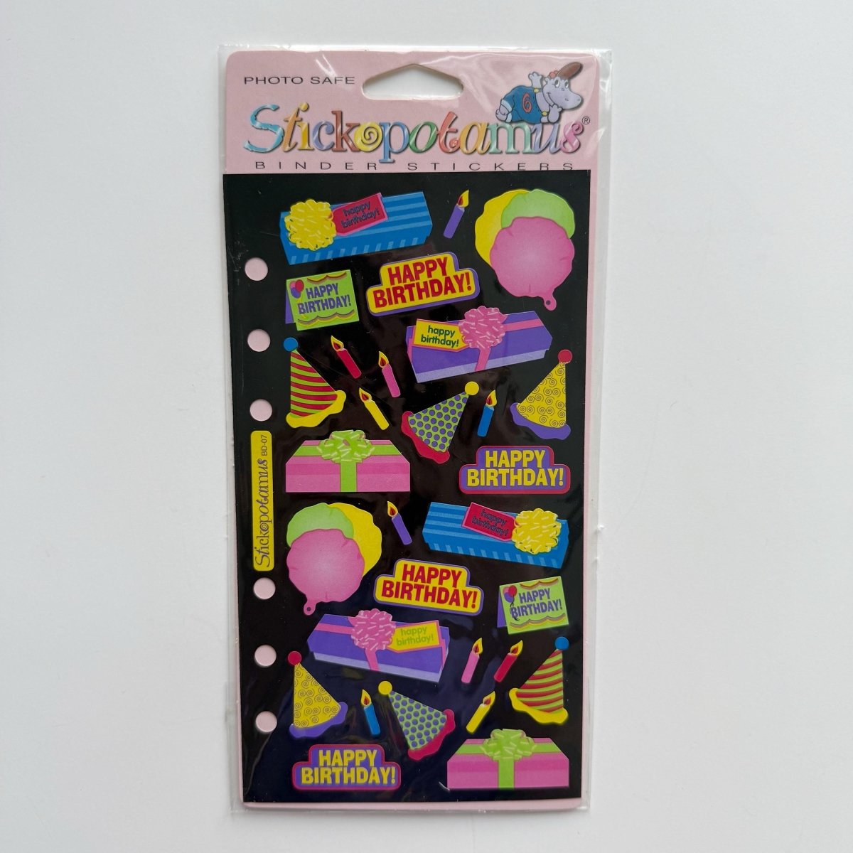 Stickopotamus Sticker Sheet Happy Birthday Cake Binder Stickers - Stickers - ThrowbackBuys - NostalgicEpisodes