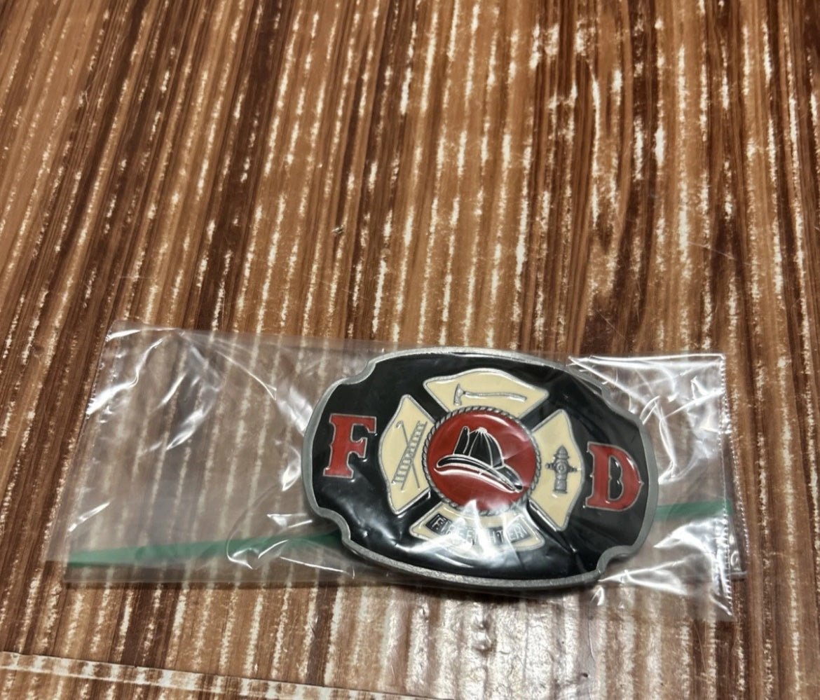 Style Enamel Fire Hero Firefighter FD Belt Buckle Vintage - Accessories - ThrowbackBuys - Raybar121