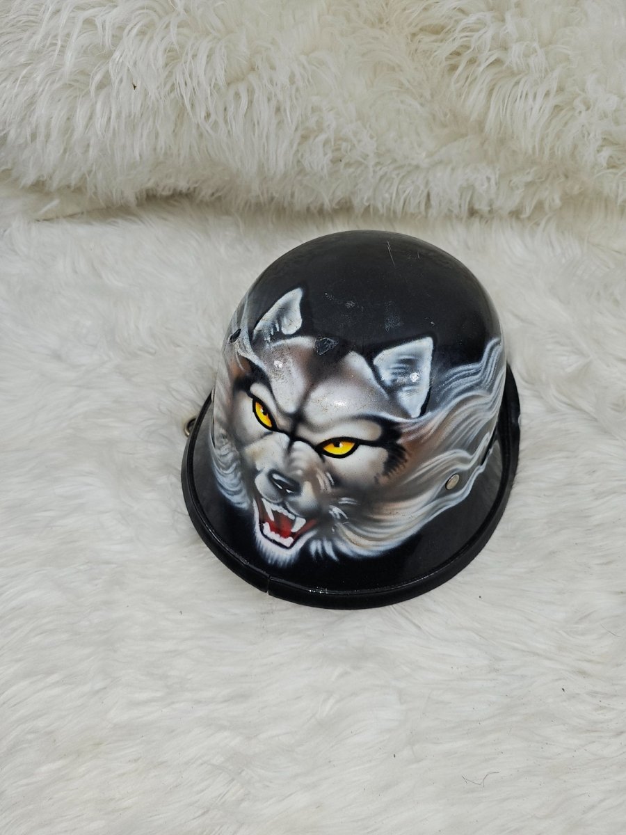 Super Cool Vintage Novelty Motorcycle Black Helmet Wolf - Action Figures & Collectibles - ThrowbackBuys - The Thrifty Gypsyy Shop