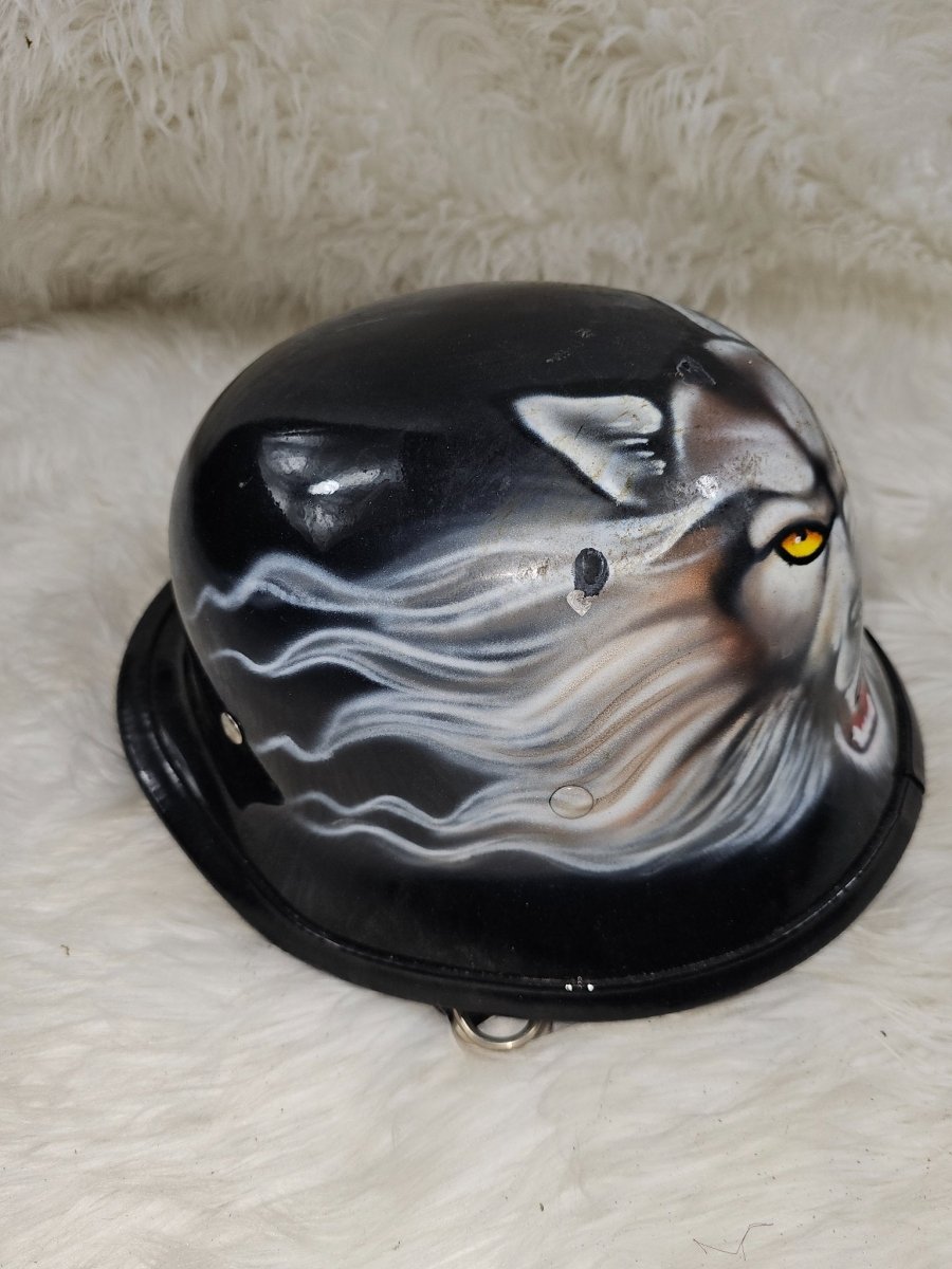 Super Cool Vintage Novelty Motorcycle Black Helmet Wolf - Action Figures & Collectibles - ThrowbackBuys - The Thrifty Gypsyy Shop