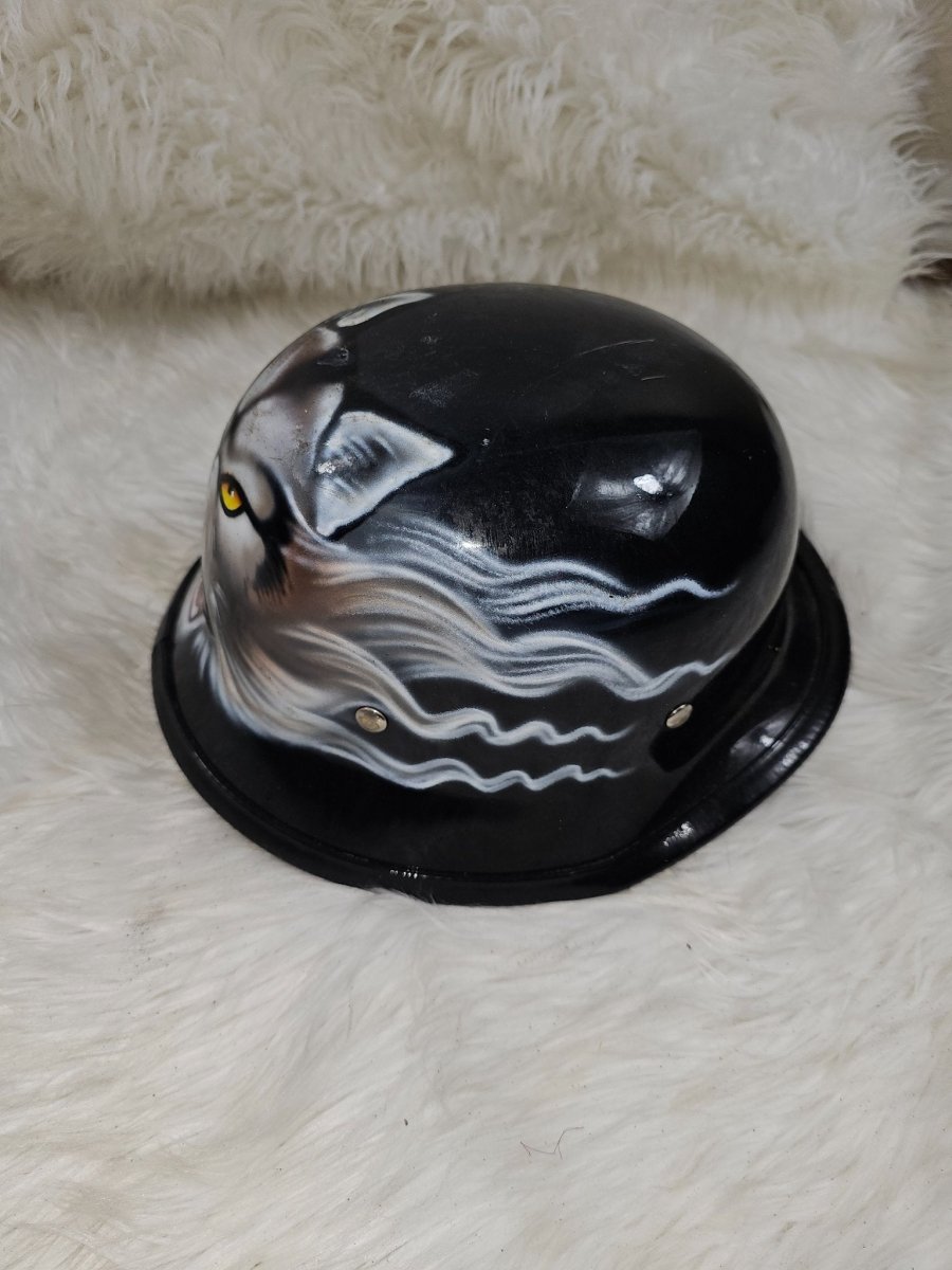 Super Cool Vintage Novelty Motorcycle Black Helmet Wolf - Action Figures & Collectibles - ThrowbackBuys - The Thrifty Gypsyy Shop