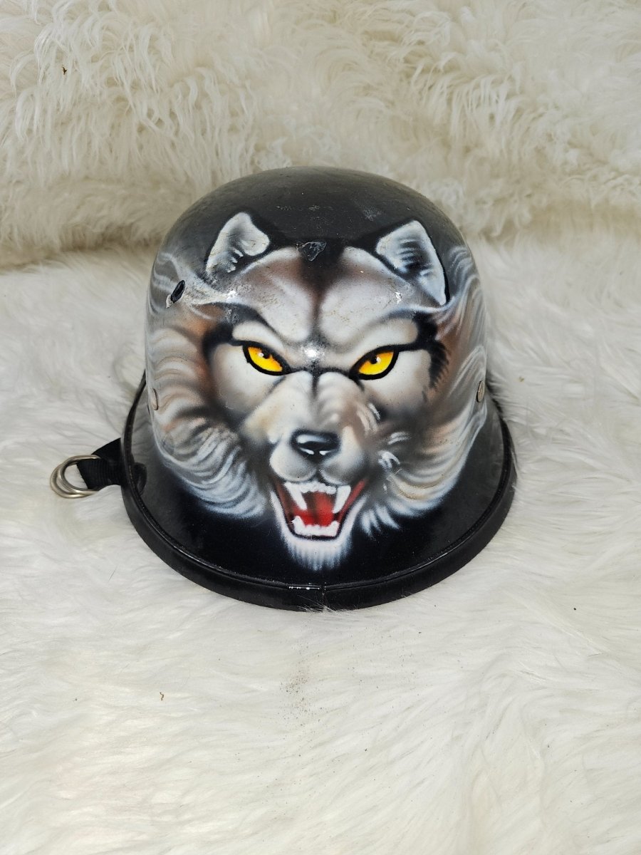 Super Cool Vintage Novelty Motorcycle Black Helmet Wolf - Action Figures & Collectibles - ThrowbackBuys - The Thrifty Gypsyy Shop