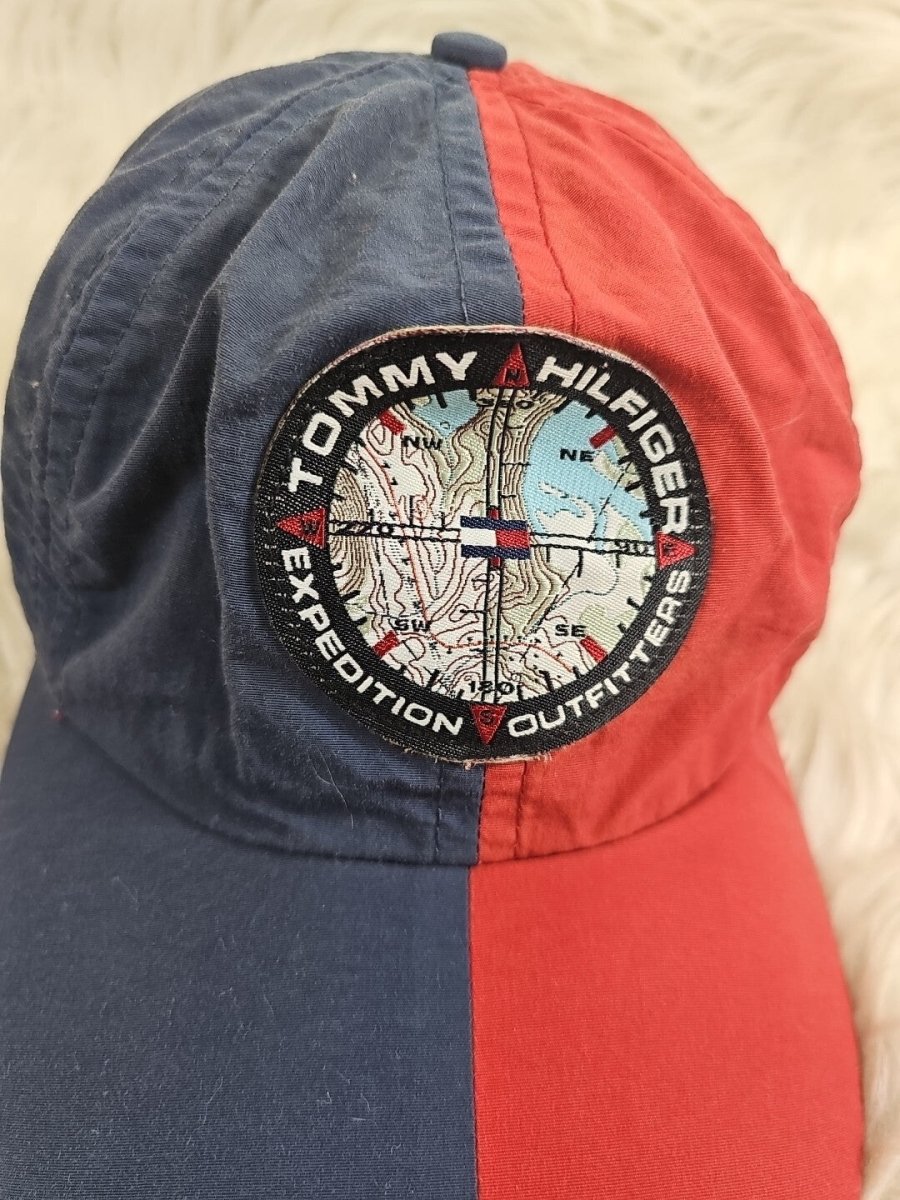 Super Rare Vintage Tommy Hilfiger Expedition Outfitters HAT - Red And Blue - Hats - ThrowbackBuys - The Thrifty Gypsyy Shop