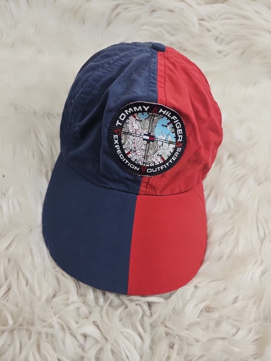 Super Rare Vintage Tommy Hilfiger Expedition Outfitters HAT - Red And Blue - Hats - ThrowbackBuys - The Thrifty Gypsyy Shop