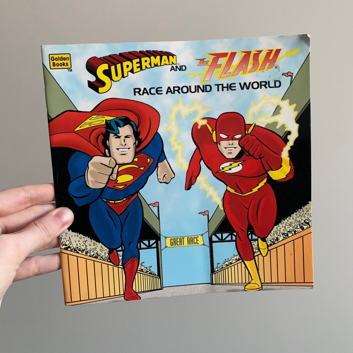 Superman and the Flash Race Around the World Picture Book 1996 Vintage - Memorabilia - ThrowbackBuys - NostalgicEpisodes